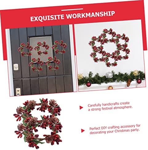 2pcs Berry Candle Simulation Wreaths for Christmas Decor