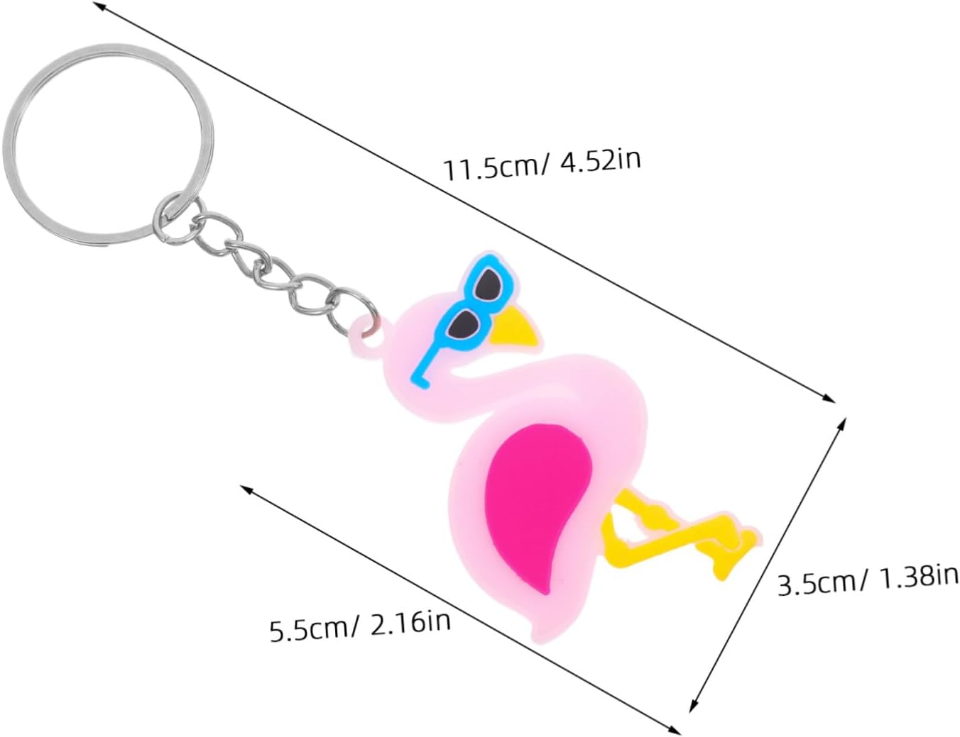 Garneck 12 Pcs Cute Flamingo Keychains