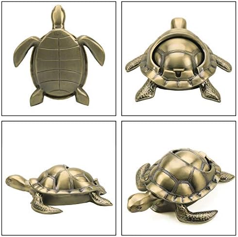 LAUYOO Vintage Turtle Windproof Ashtray with Lid