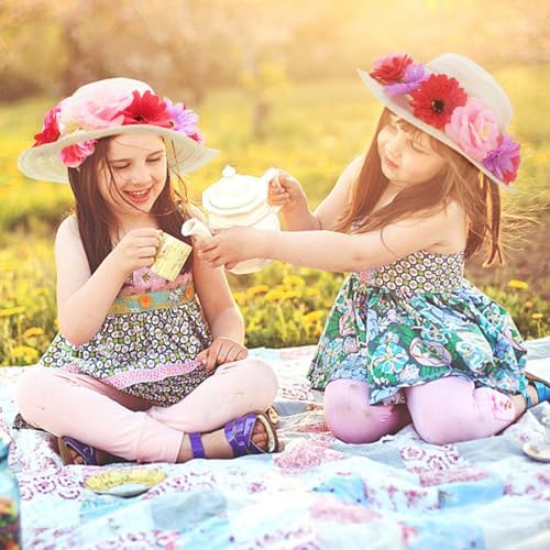 VoizVony 297 Pcs DIY Tea Party Hats for Girls