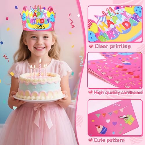 VEKDA 30 Pcs Birthday Crowns for Kids Classroom
