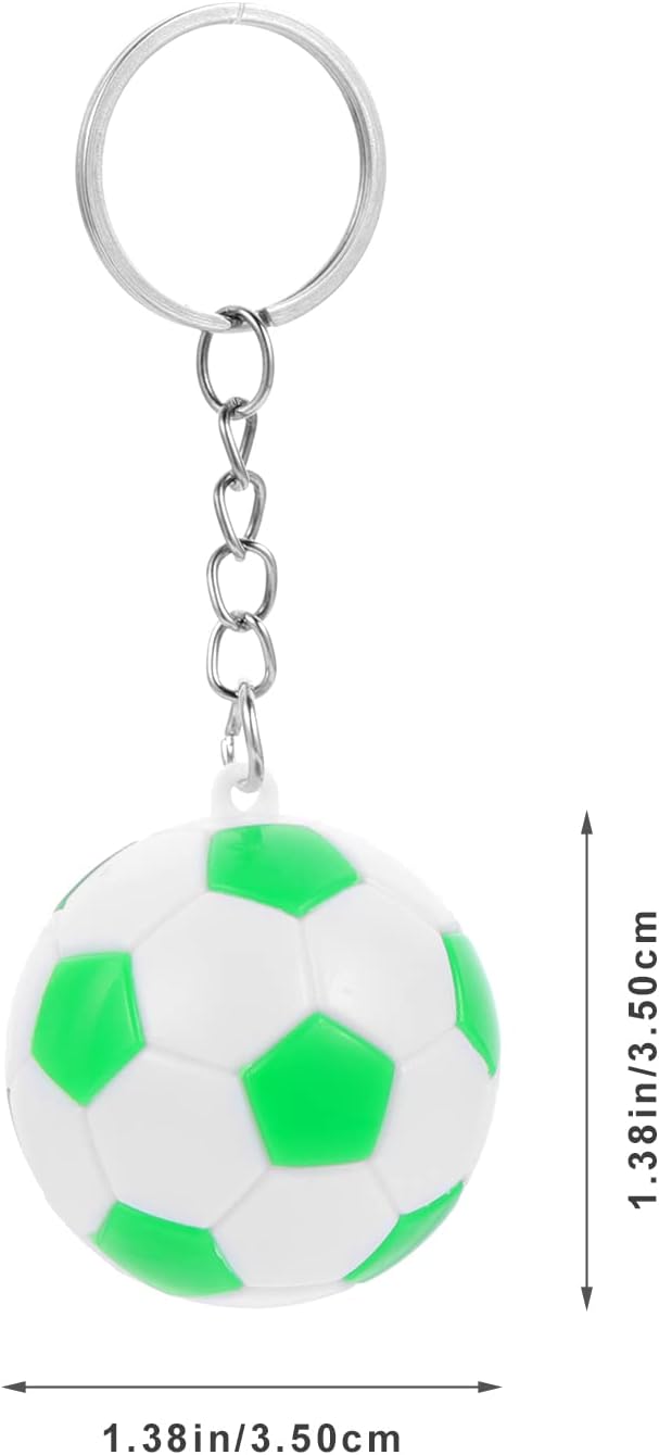 LOGOFUN 24 Pcs Soccer Ball Keychain Set Purple Green