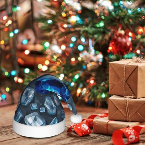 QINZHENG Personalized Santa Hat for Women Adult Velvet Plush Christmas Headwear