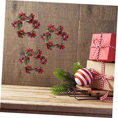 2pcs Berry Candle Simulation Wreaths for Christmas Decor