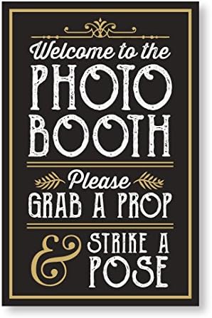 Perfect Photo Booth Prop Sign with Easel Backer Stand