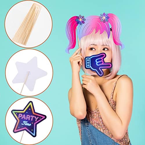 25 Piece Neon Glow Photo Booth Props Set