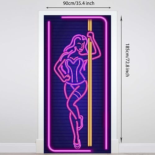 Neon Pole Dance Hot Sexy Girl Decor Banner