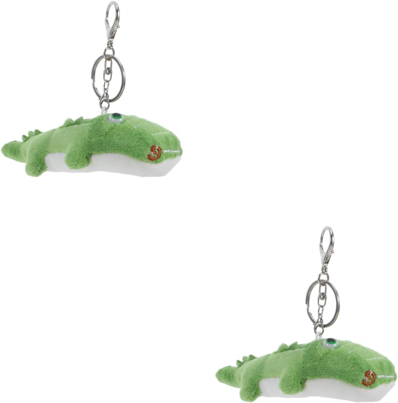 LOGOFUN 2PCS Crocodile Plush Keychain Soft Animal Toy Keyrings