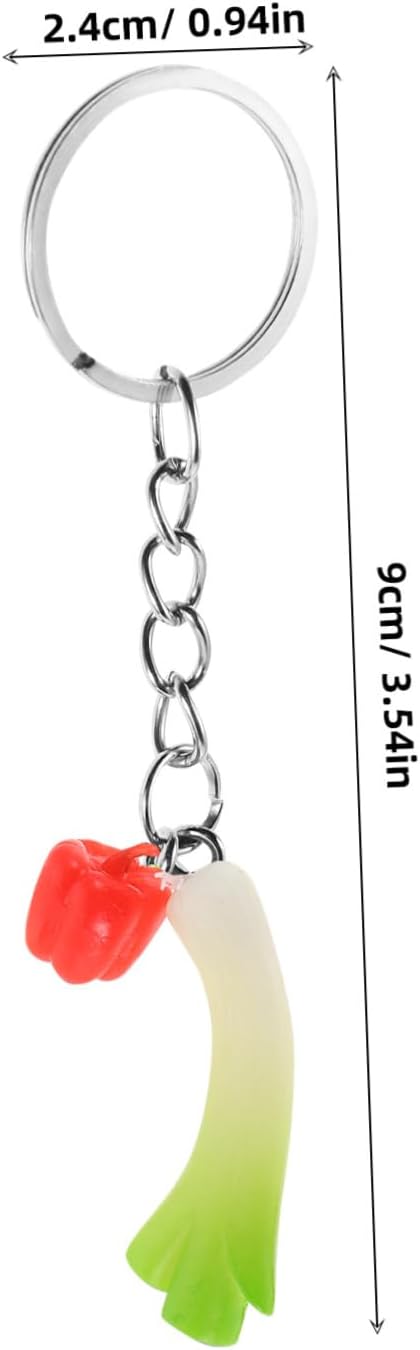 PRETYZOOM 3pcs Realistic Vegetable Keychain Set