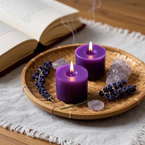 6 Pack Purple Pillar Candles 2 Inch Tall x 2 Inch Diameter