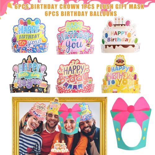 NICOWARM Large Birthday Photo Booth Props Kit