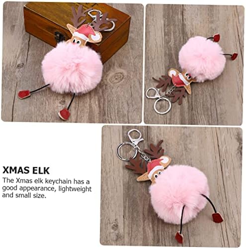 2pcs Christmas Elk Keychain Key Holder for Bags