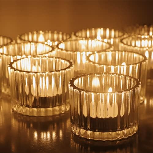 VOHO Clear Tea Light Holder Set of 12