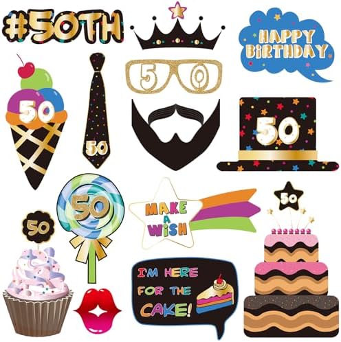 BRT Bearingshui 50th Birthday Photo Booth Props Kit