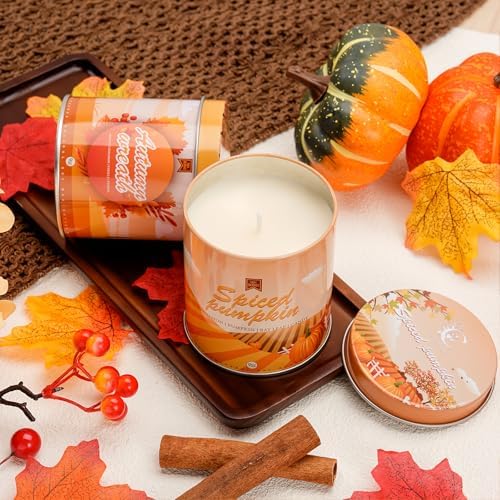 4 Pack Autumn Scented Jar Candles Set
