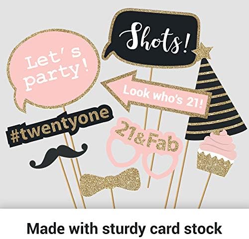 Perfect Occasion 21st Birthday Photo Booth Props Set of 30
