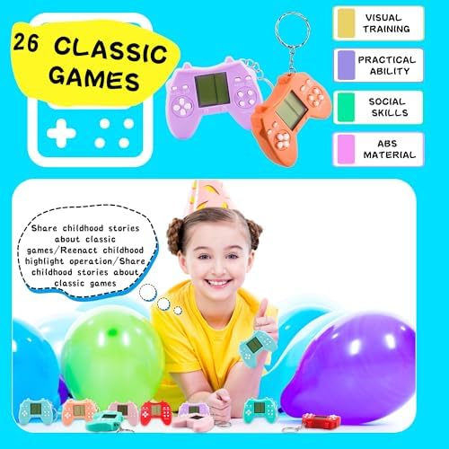 18 Pack Mini Game Keychain for Parties and Gifts