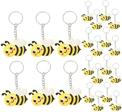 72 Pcs Cartoon Bee Metal Keychains Party Favors