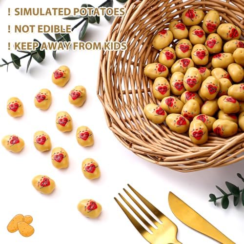 60 Pcs Heart Resin Potato Decor with Positive Messages