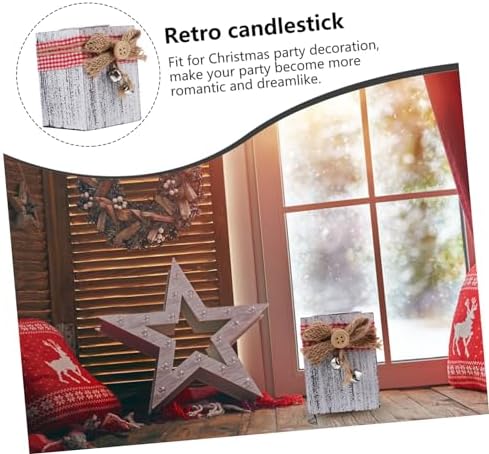 MAGICLULU Christmas Candle Holder Wooden Decor for Holiday Tables