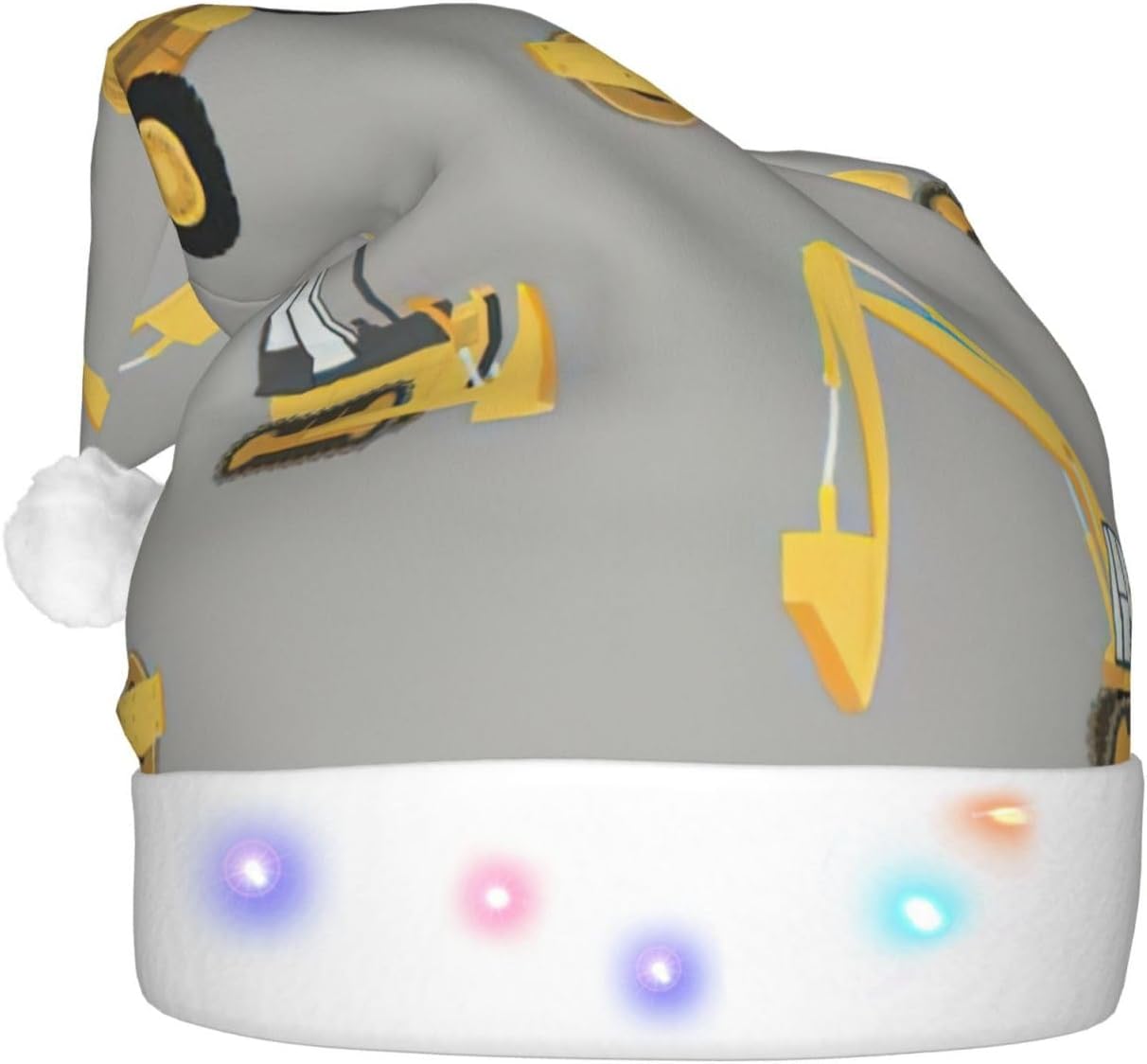Construction Trucks Christmas Hat with LED Lights