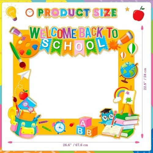 HOWAF Back to School Photo Booth Props Kit 25pcs Welcome Frame