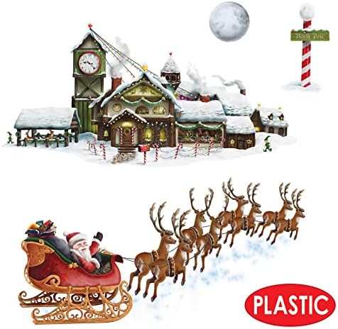 Beistle Santas Sleigh Workshop Props