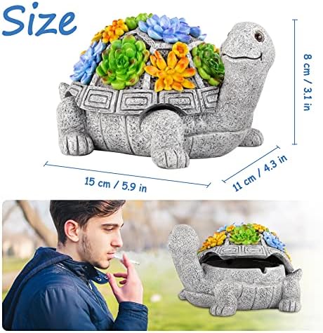 Cute Turtle Ashtray with Lid for Outdoor and Indoor Use