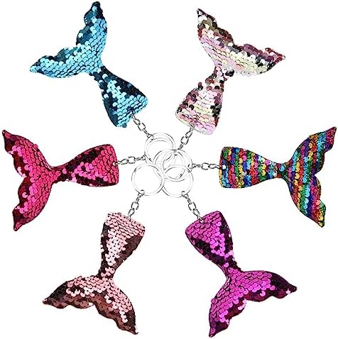 PRETYZOOM 6pcs Mermaid Keychains for Backpacks and Keychain Decor