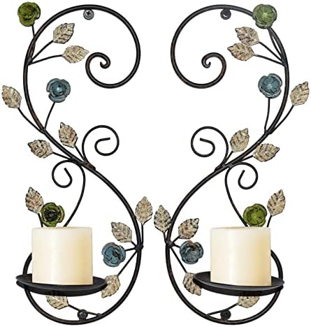 JUCONSIN Wall Sconces Candle Holder Set of 2