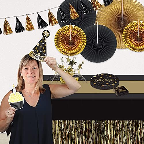 Beistle Black and Gold Plastic Tablecover Pack of 2 1