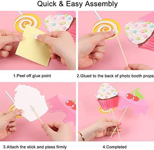 25 Pcs Candy Photo Booth Props with Stick
