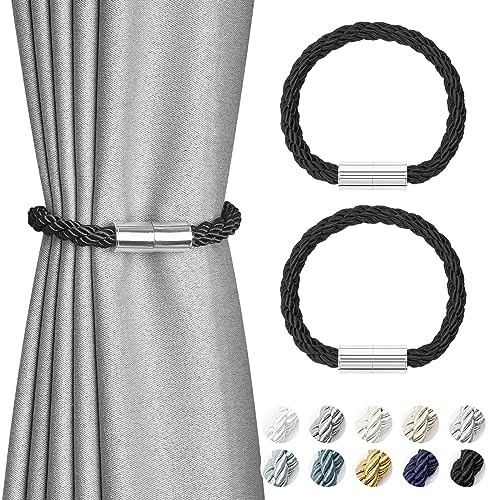 NICEEC 2 Pack Magnetic Curtain Tiebacks Modern Design