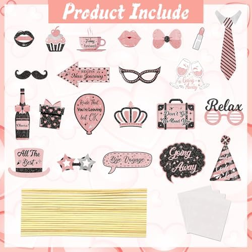 22Pcs Rose Gold Rude Youre Leaving But OK Photo Booth Props