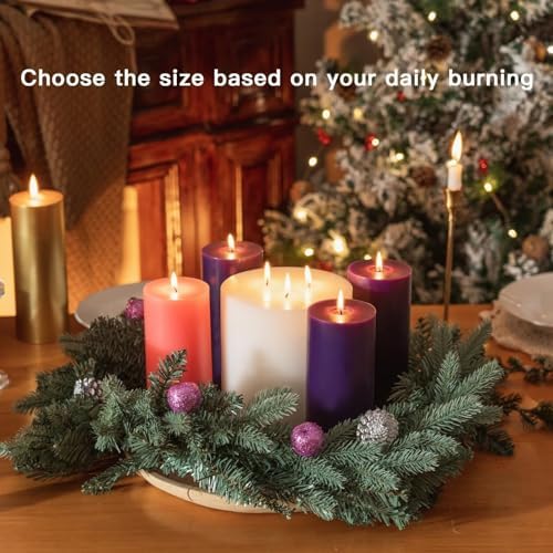 MOZEAL 3 x 6 Unscented Pillar Candles Set of 4
