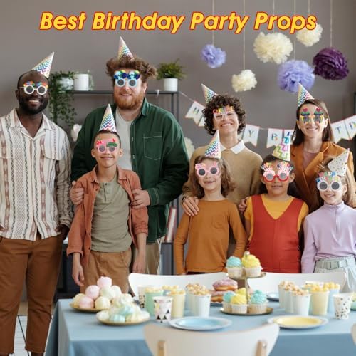 12 Pcs Birthday Sunglasses Funny Photo Booth Props for Adults