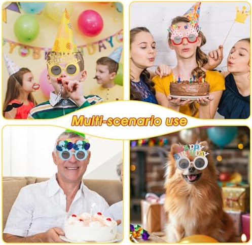 12 Pcs Birthday Sunglasses Funny Photo Booth Props for Adults
