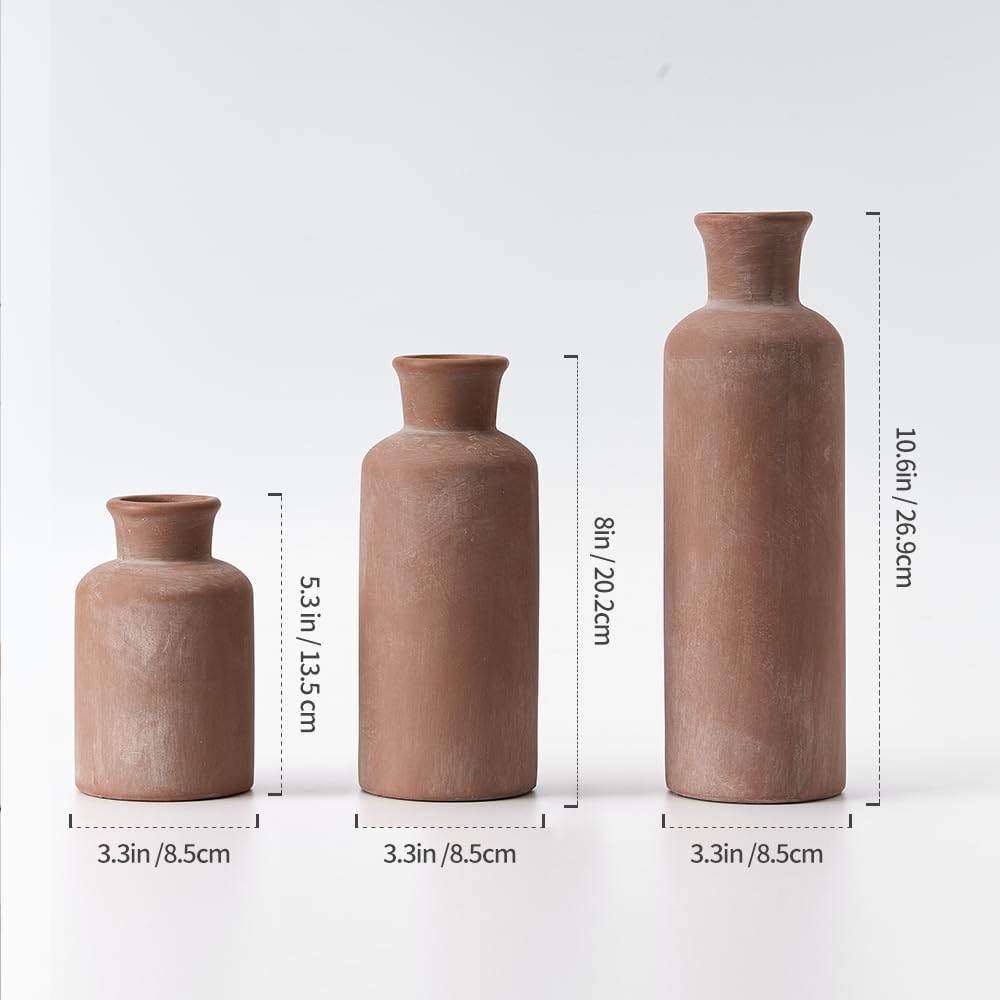 LUKA Ceramic Vase Set of 3 for Home Decor