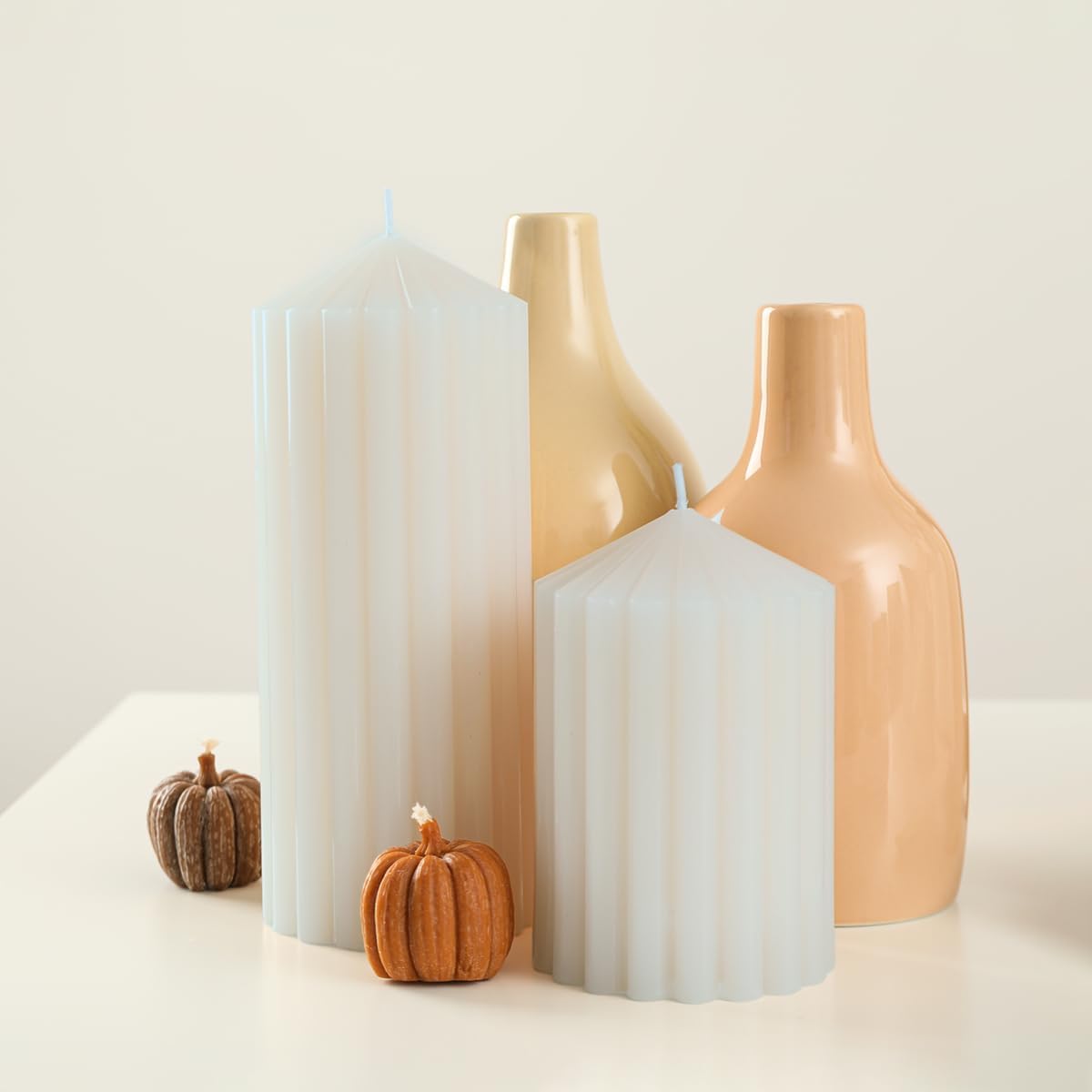 Ivory Handmade Decorative Pillar Candles 275x3 4 6 Inch