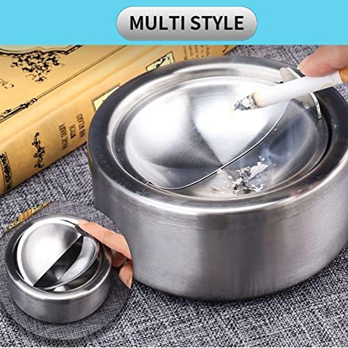 Nescope Windproof Stainless Steel Ashtray with Flip Top Lid