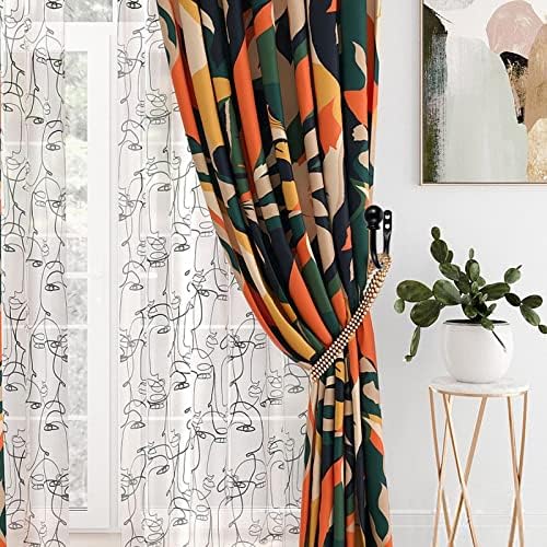 Sumnacon Set of 4 Decorative Curtain Holdbacks Black