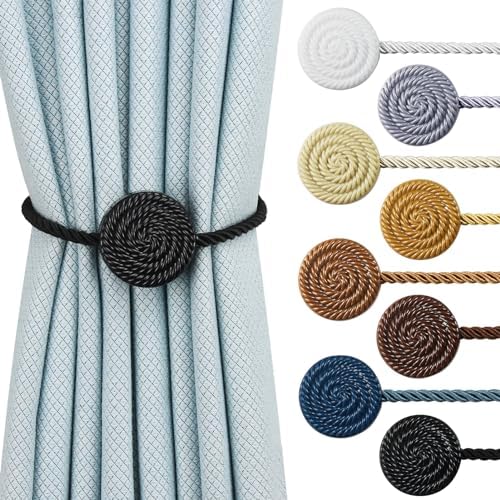 Black Magnetic Curtain Tie Backs 4 Pack