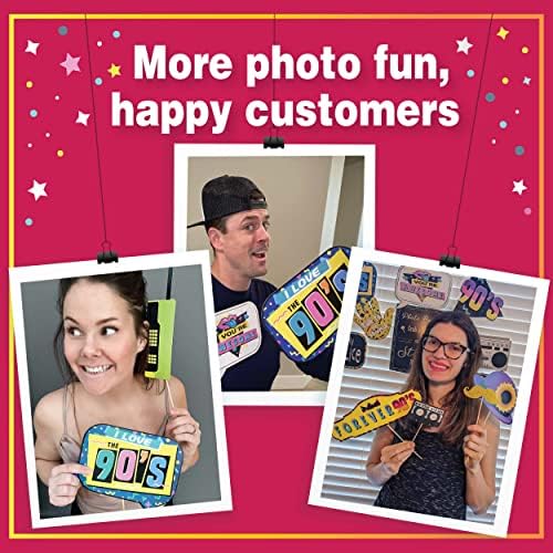 90s Photo Booth Props 41-Piece Fun Selfie Kit