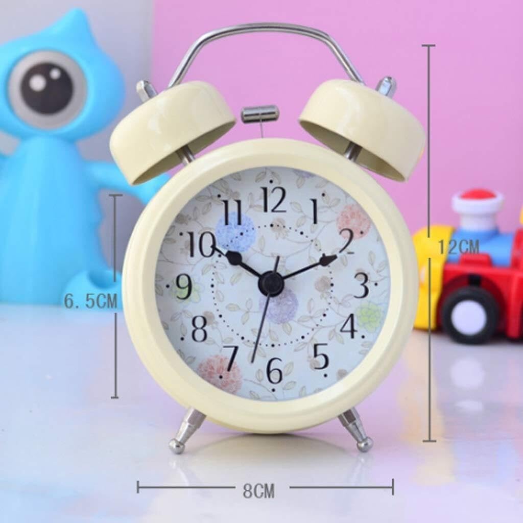Retro Double Bell Alarm Clock with Night Light
