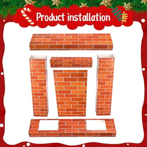 Fullhawl Christmas Cardboard Fireplace 3D Decor