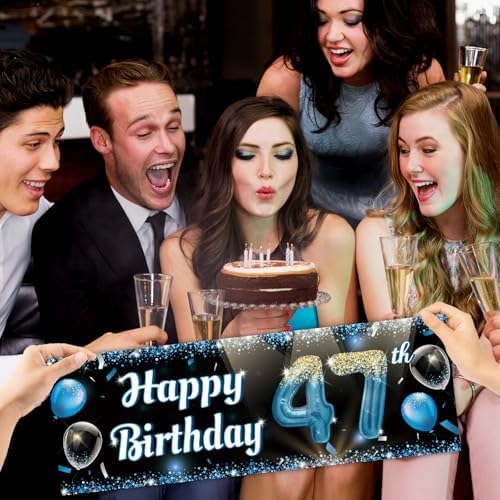 Happy 47th Birthday Handheld Backdrop Banner