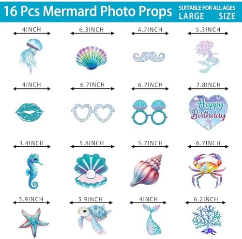 Under The Sea Party Decorations Photo Booth Props Mermaid Theme