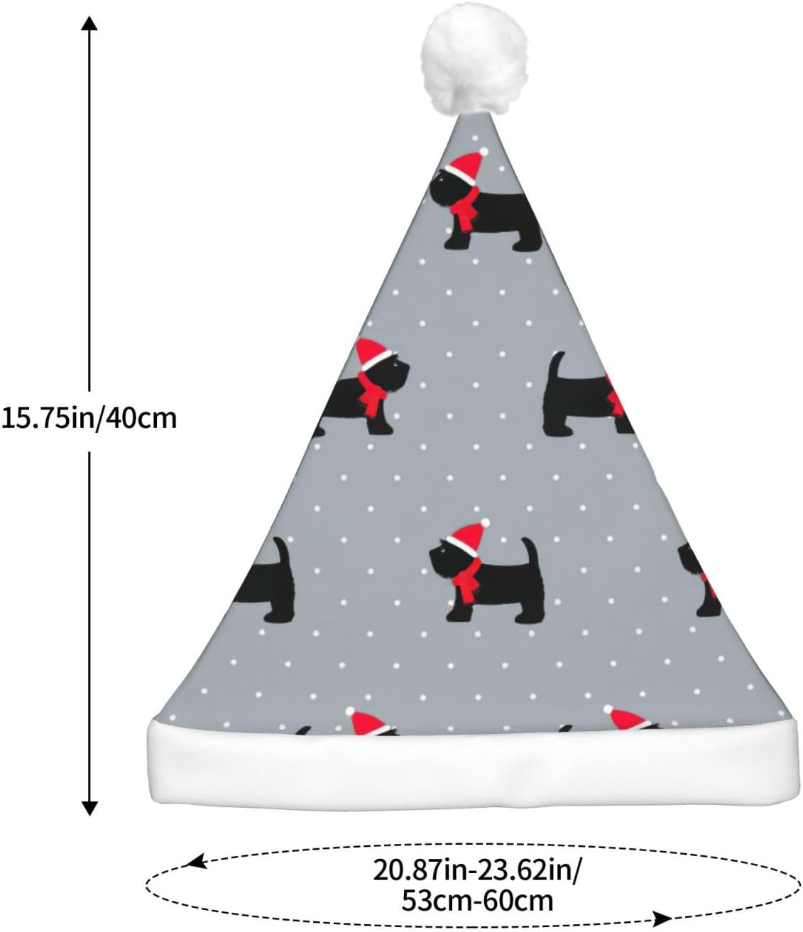 Cute Dogs Xmas Print Christmas Hat for Kids Adults Unisex