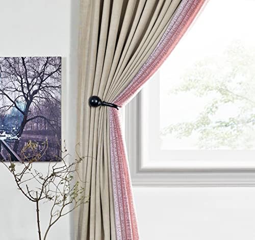 Deco Window Curtain Holdbacks Set of 2 Black Matte