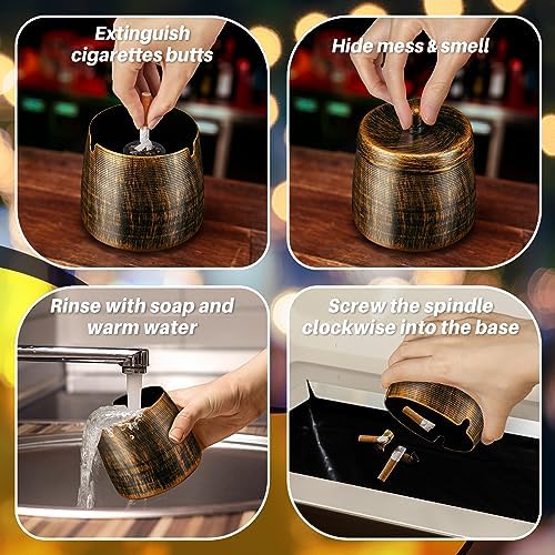 Yiiwinwy Windproof Cigarette Ashtray Outdoor